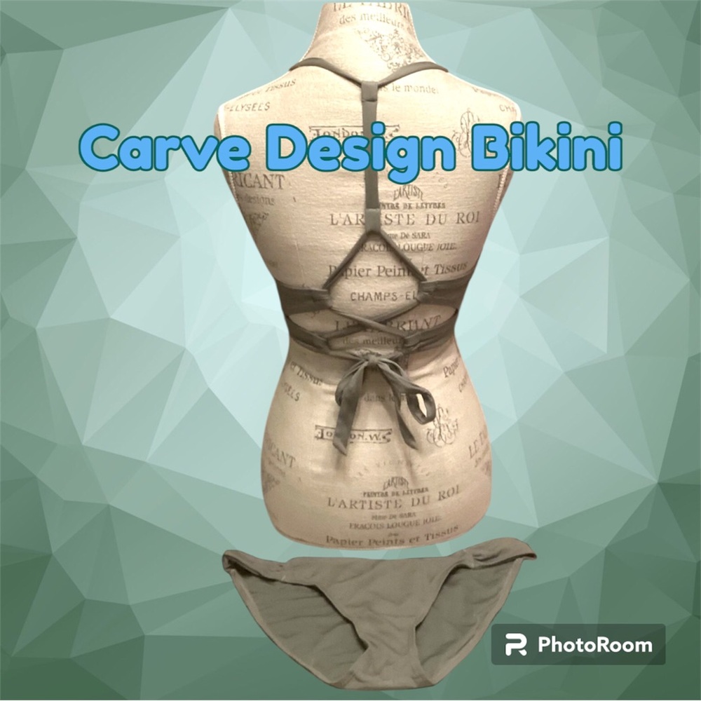 Carve Designs Bikini Dahlia Top Sanitas Smocked Bottom Textured Olive Strap Back